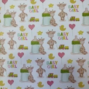 קארדסטוק ג'ירפה תינוקת "baby girl"