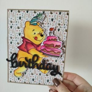 כרטיס ברכה "birthday" עם פו הדוב