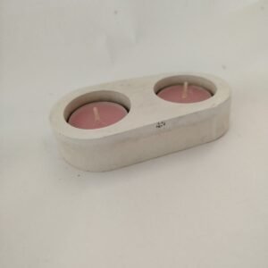 מחזיק נרות תאומים שיש לבן