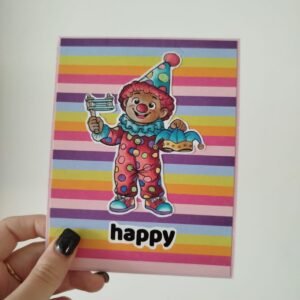 כרטיס ברכה "happy" עם ליצן